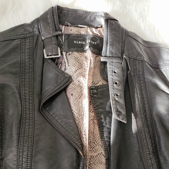 Black Rivet Leather Jacket - Picture 2 of 3